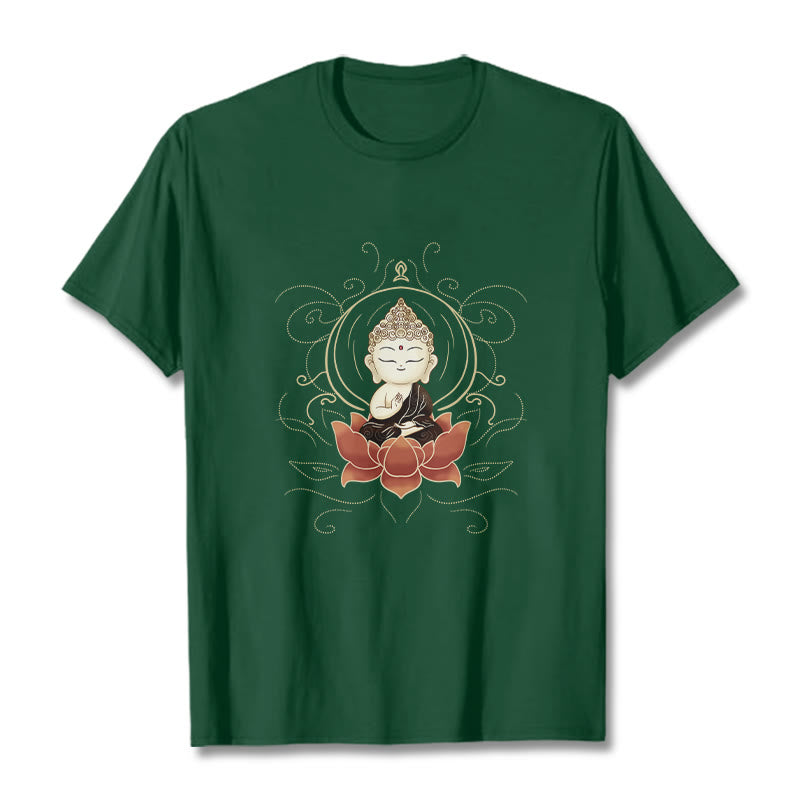 Camiseta con estampado de Buddha Stones de Buda de loto - Verde bosque - 2XL - image 1