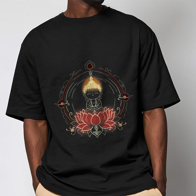 Camiseta con estampado de mandala de loto y Buddha Stones alegre - image 6