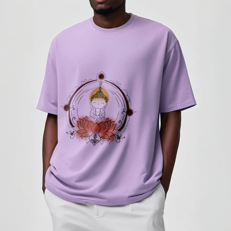 Camiseta con estampado de mandala de loto y Buddha Stones alegre - image 18