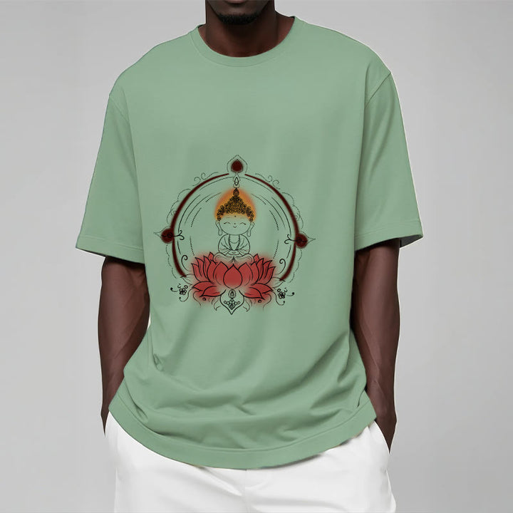 Camiseta con estampado de mandala de loto y Buddha Stones alegre - image 16