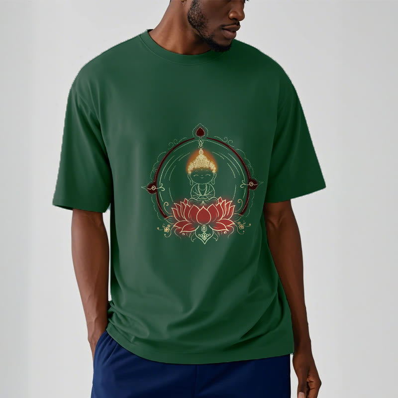 Camiseta con estampado de mandala de loto y Buddha Stones alegre - image 12