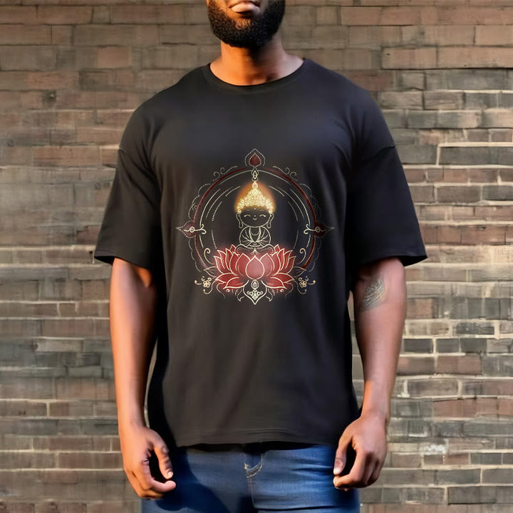Camiseta con estampado de mandala de loto y Buddha Stones alegre - image 7