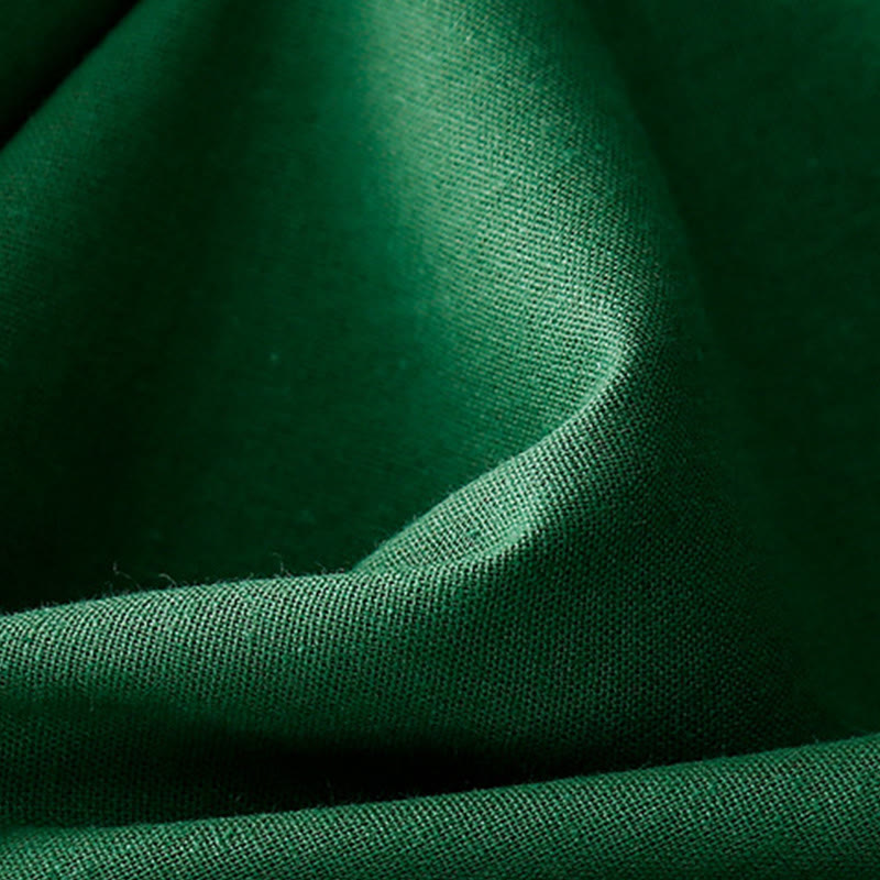 Vestido midi de lino y algodón con cuello en V, media manga y bolsillos, estampado de flores de primavera y Buddha Stones - image 11