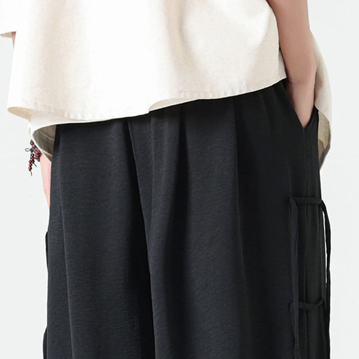 Pantalones de licra con diseño de Buddha Stones , holgados e informales, con cordón en la cintura, para hombre, de largo 7-8, con bolsillos - image 9