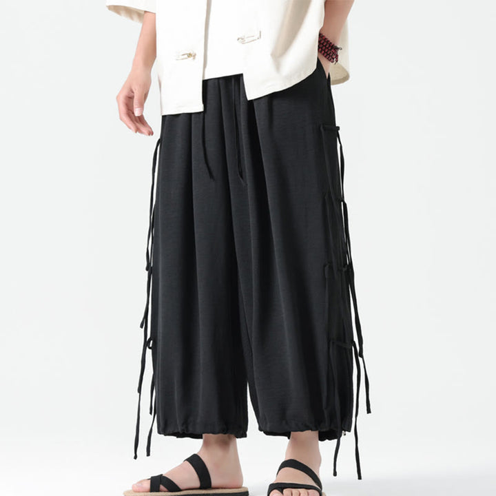 Pantalones de licra con diseño de Buddha Stones , holgados e informales, con cordón en la cintura, para hombre, de largo 7-8, con bolsillos - image 7