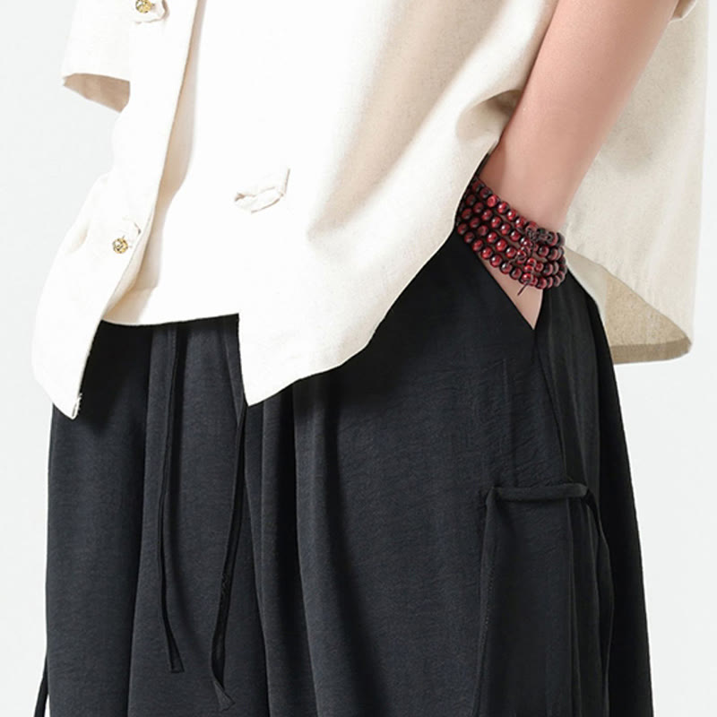 Pantalones de licra con diseño de Buddha Stones , holgados e informales, con cordón en la cintura, para hombre, de largo 7-8, con bolsillos - image 12