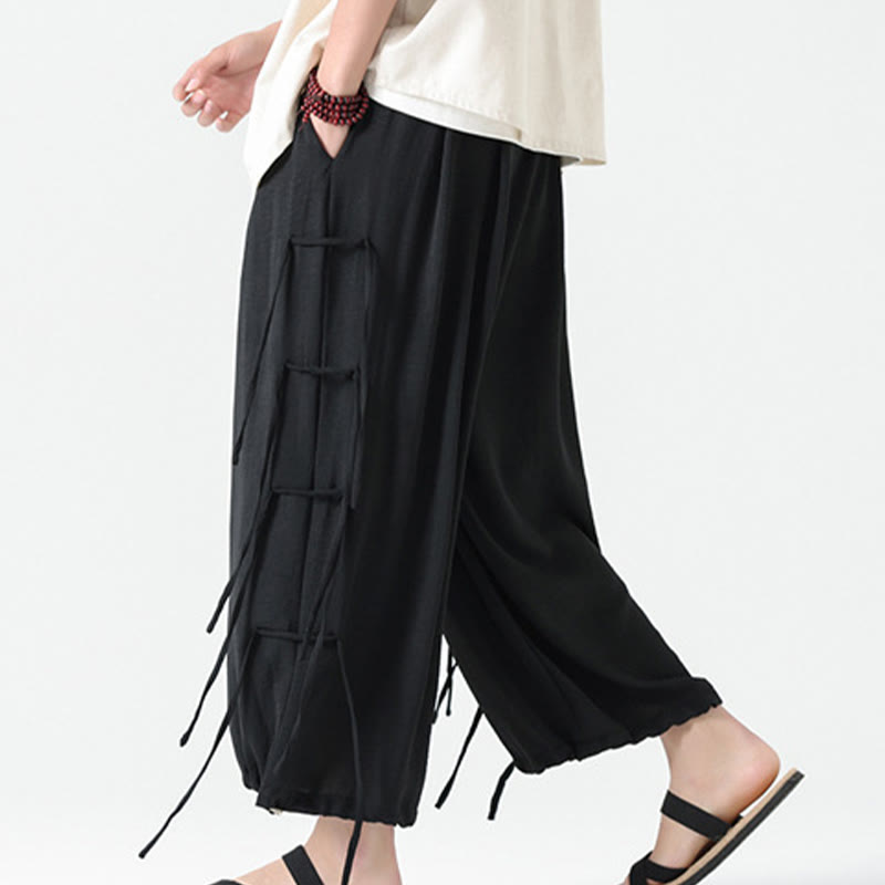 Pantalones de licra con diseño de Buddha Stones , holgados e informales, con cordón en la cintura, para hombre, de largo 7-8, con bolsillos - image 11