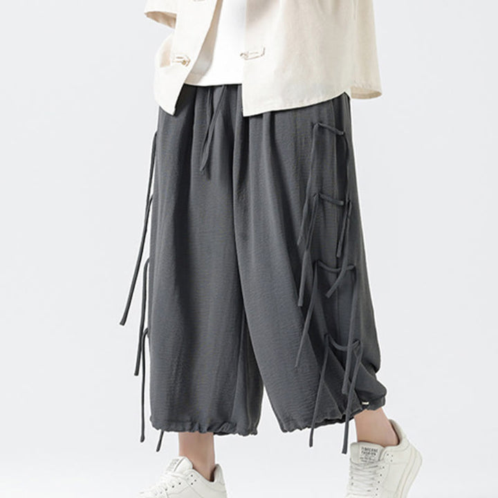 Pantalones de licra con diseño de Buddha Stones , holgados e informales, con cordón en la cintura, para hombre, de largo 7-8, con bolsillos - Gris oscuro - US/UK/AU46, EU56 (5XL) - image 15