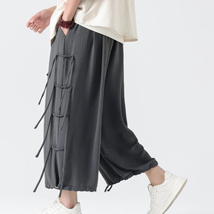 Pantalones de licra con diseño de Buddha Stones , holgados e informales, con cordón en la cintura, para hombre, de largo 7-8, con bolsillos - image 16