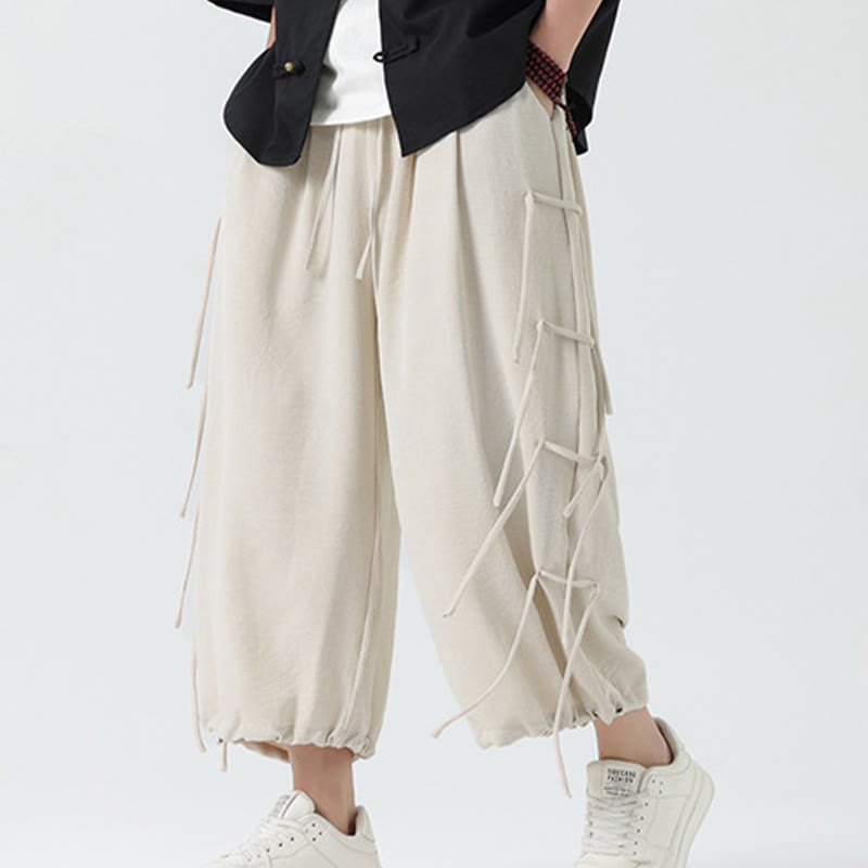 Pantalones de licra con diseño de Buddha Stones , holgados e informales, con cordón en la cintura, para hombre, de largo 7-8, con bolsillos - Beige - US/UK/AU46, EU56 (5XL) - image 23