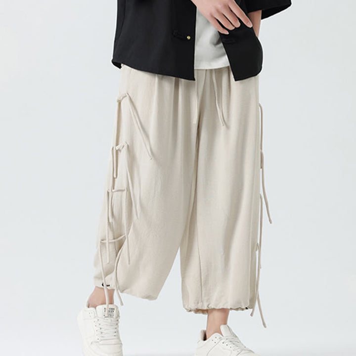 Pantalones de licra con diseño de Buddha Stones , holgados e informales, con cordón en la cintura, para hombre, de largo 7-8, con bolsillos - image 29