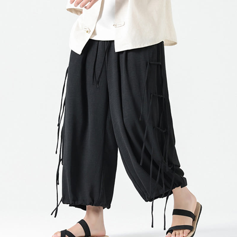 Pantalones de licra con diseño de Buddha Stones , holgados e informales, con cordón en la cintura, para hombre, de largo 7-8, con bolsillos - Negro - US/UK/AU46, EU56 (5XL) - image 1
