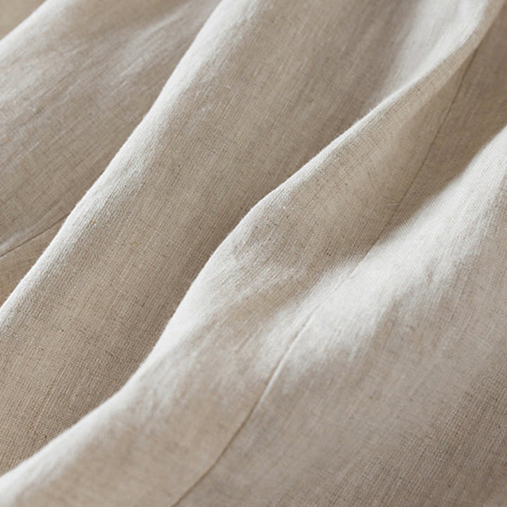 Pantalones de lino y algodón para mujer, con bolsillos, de hilo de colores Buddha Stones , de longitud 7-8 - image 2