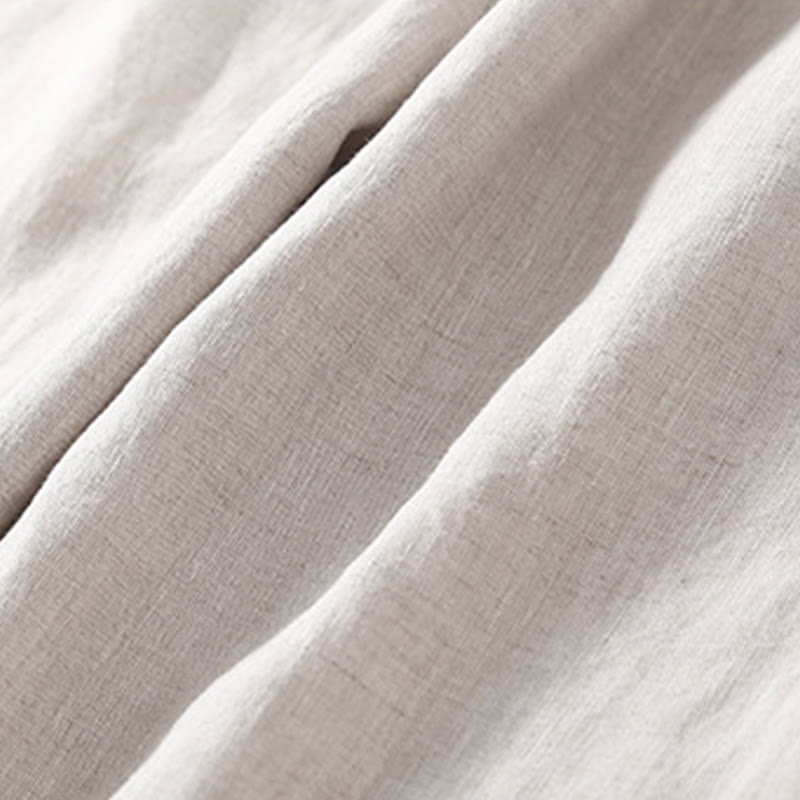 Pantalones harén de lino y algodón con encaje liso para mujer con bolsillos y Buddha Stones - image 18