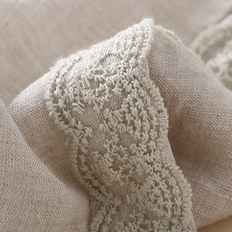 Pantalones harén de lino y algodón con encaje liso para mujer con bolsillos y Buddha Stones - image 16