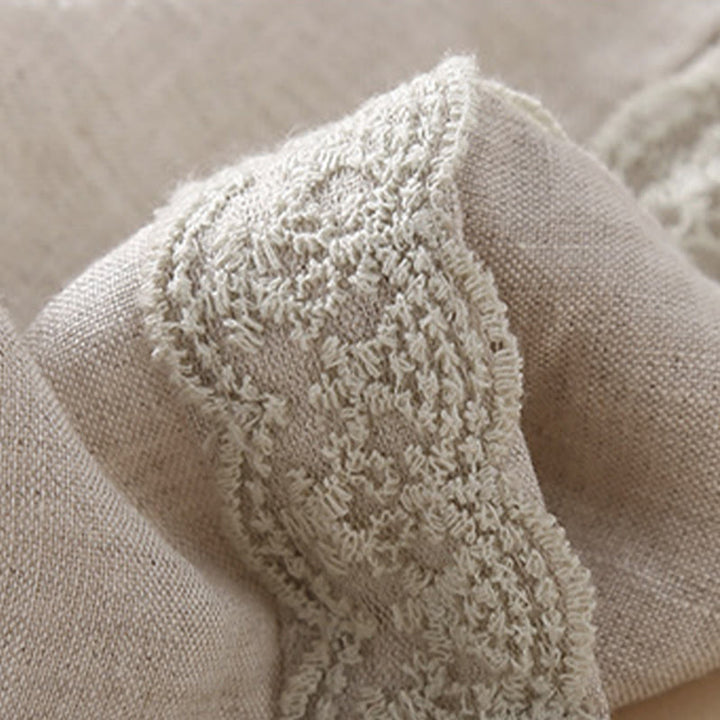 Pantalones harén de lino y algodón con encaje liso para mujer con bolsillos y Buddha Stones - image 16