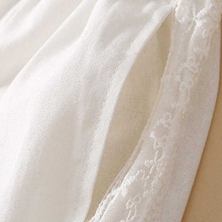 Pantalones harén de lino y algodón con encaje liso para mujer con bolsillos y Buddha Stones - image 21