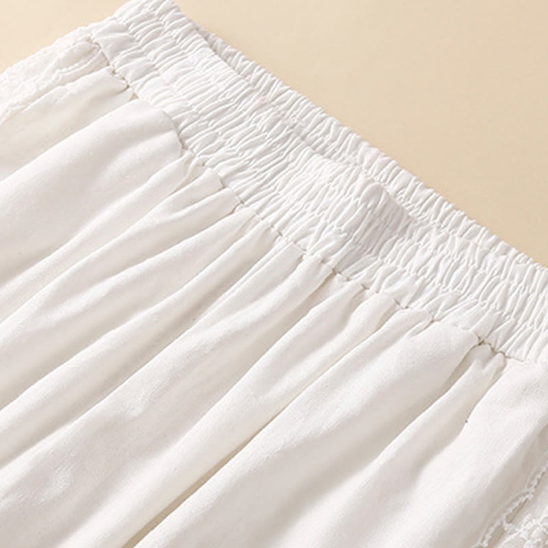 Pantalones harén de lino y algodón con encaje liso para mujer con bolsillos y Buddha Stones - image 24