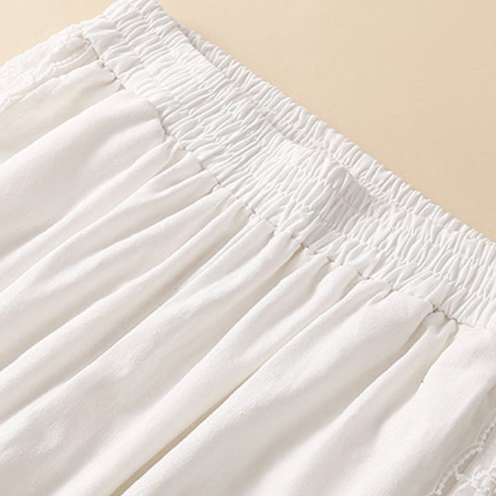 Pantalones harén de lino y algodón con encaje liso para mujer con bolsillos y Buddha Stones - image 24