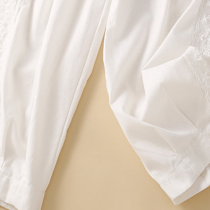 Pantalones harén de lino y algodón con encaje liso para mujer con bolsillos y Buddha Stones - image 23