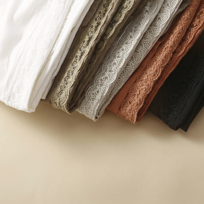 Pantalones harén de lino y algodón con encaje liso para mujer con bolsillos y Buddha Stones - image 29