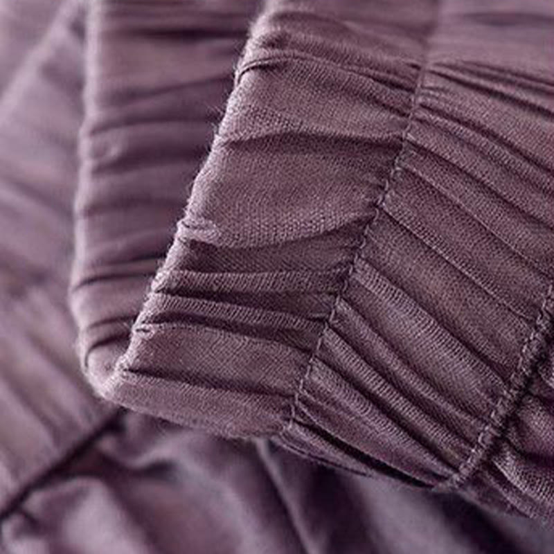 Pantalones anchos de algodón para mujer, con diseño de bordado lateral de Buddha Stones, de largo 7-8 y bolsillos - image 3