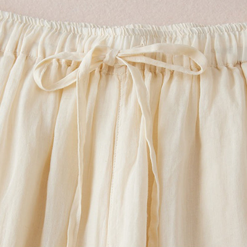 Pantalones anchos de algodón con diseño informal de Buddha Stones para mujer, tallas 7-8, con bolsillos - image 5