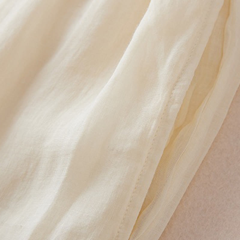 Pantalones anchos de algodón con diseño informal de Buddha Stones para mujer, tallas 7-8, con bolsillos - image 4