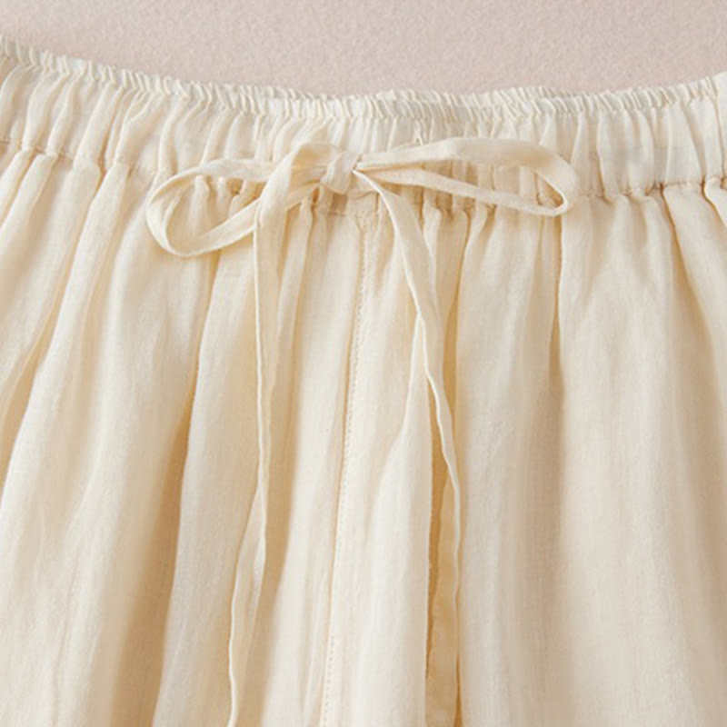 Pantalones anchos de algodón con diseño informal de Buddha Stones para mujer, tallas 7-8, con bolsillos - image 3