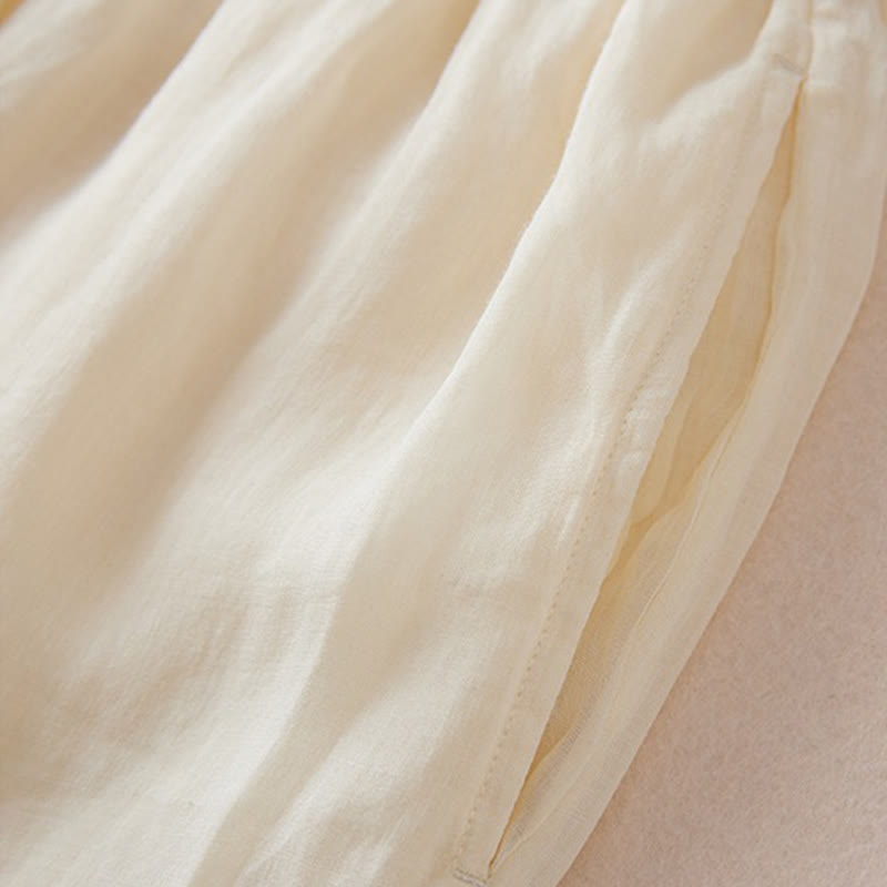 Pantalones anchos de algodón con diseño informal de Buddha Stones para mujer, tallas 7-8, con bolsillos - image 7