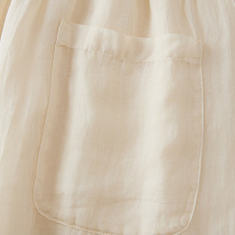 Pantalones anchos de algodón con diseño informal de Buddha Stones para mujer, tallas 7-8, con bolsillos - image 8