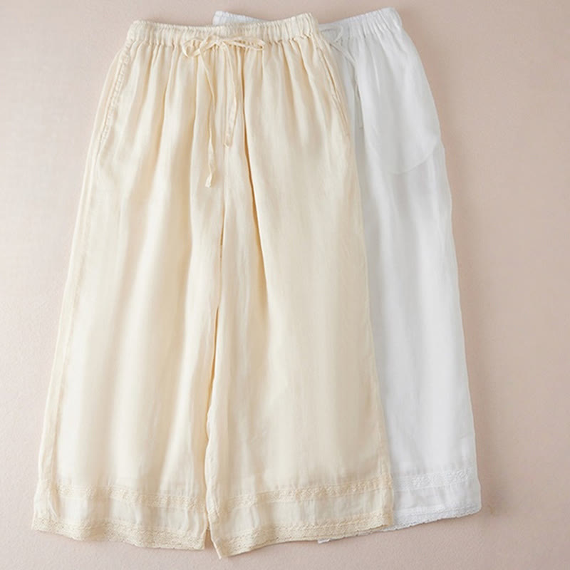 Pantalones anchos de algodón con diseño informal de Buddha Stones para mujer, tallas 7-8, con bolsillos - image 15