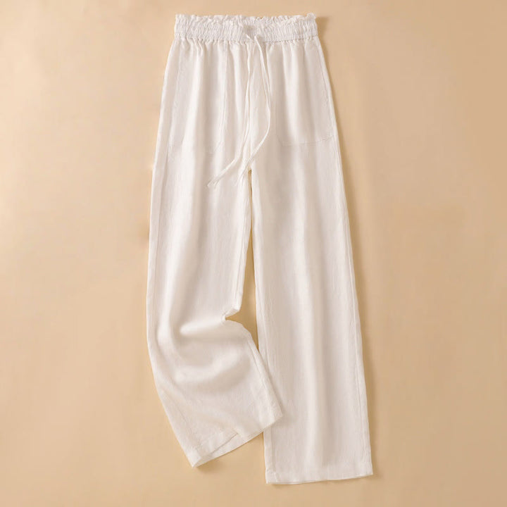 Pantalones casuales de algodón con diseño de pierna recta y bolsillos para mujer, de Buddha Stones, de largo 7-8. - FloralBlanco - US12, UK/AU16, EU44 (2XL) - image 28