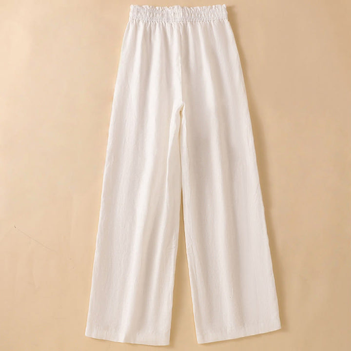 Pantalones casuales de algodón con diseño de pierna recta y bolsillos para mujer, de Buddha Stones, de largo 7-8. - image 29