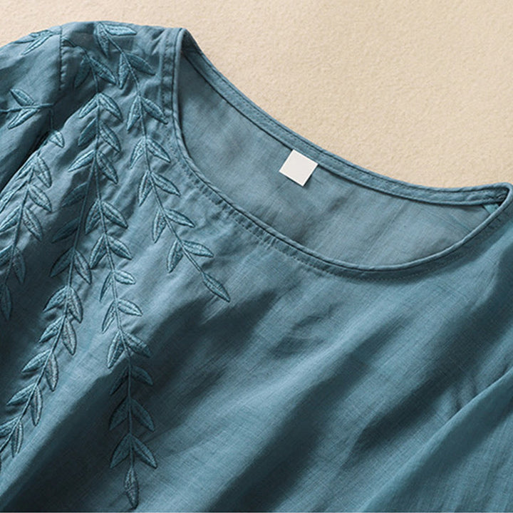 Camiseta de manga corta para mujer con bordado de Buddha Stones - image 32