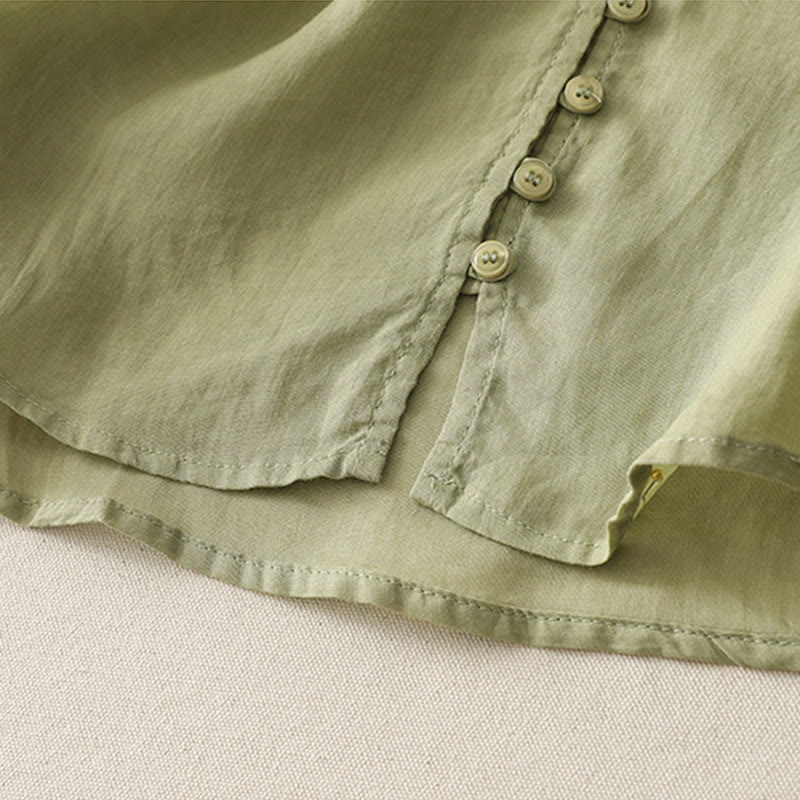 Camisa de mujer con botones y bordado de Buddha Stones - image 5