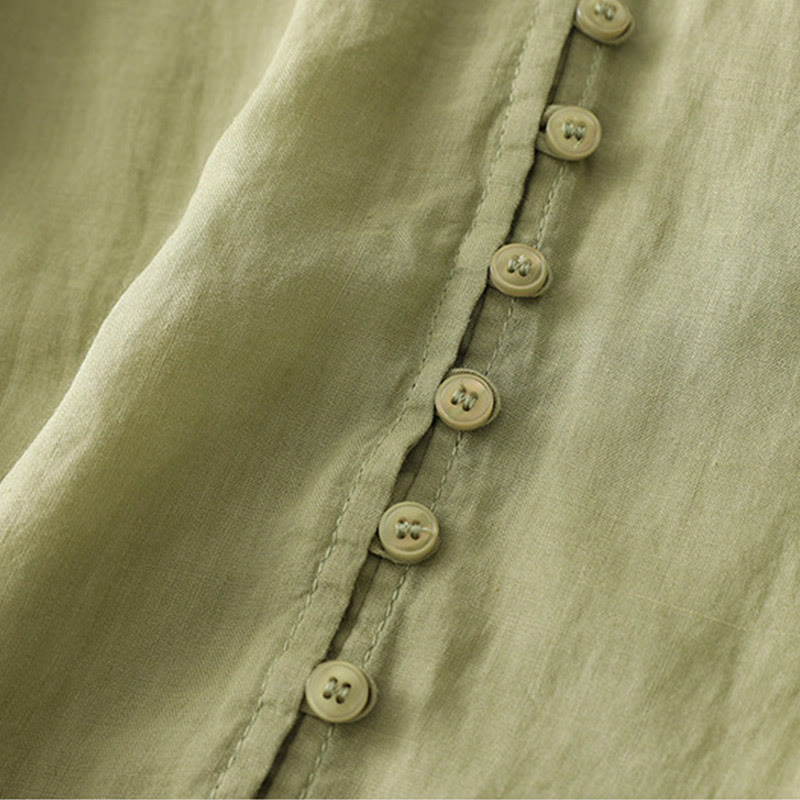 Camisa de mujer con botones y bordado de Buddha Stones - image 4