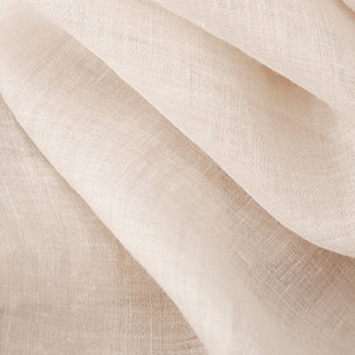 Camiseta de algodón y lino para mujer, de media manga, con cuello redondo, pliegues y bordado de Buddha Stones - image 5