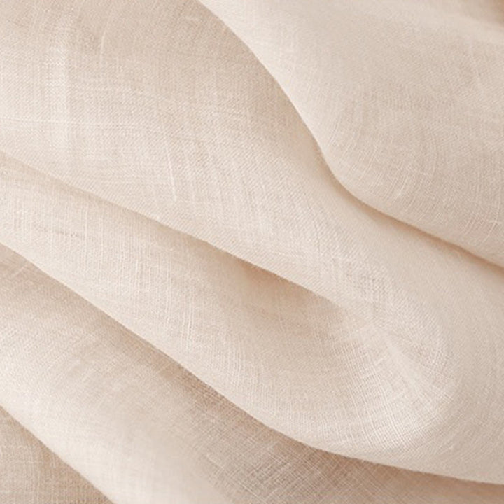 Camiseta de algodón y lino para mujer, de media manga, con cuello redondo, pliegues y bordado de Buddha Stones - image 8