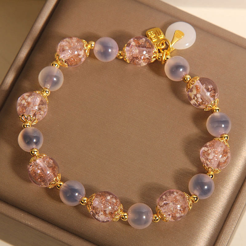 Pulsera curativa de ágata dulce Liuli con hebilla de paz y carácter Fu de Buddha Stones - image 9