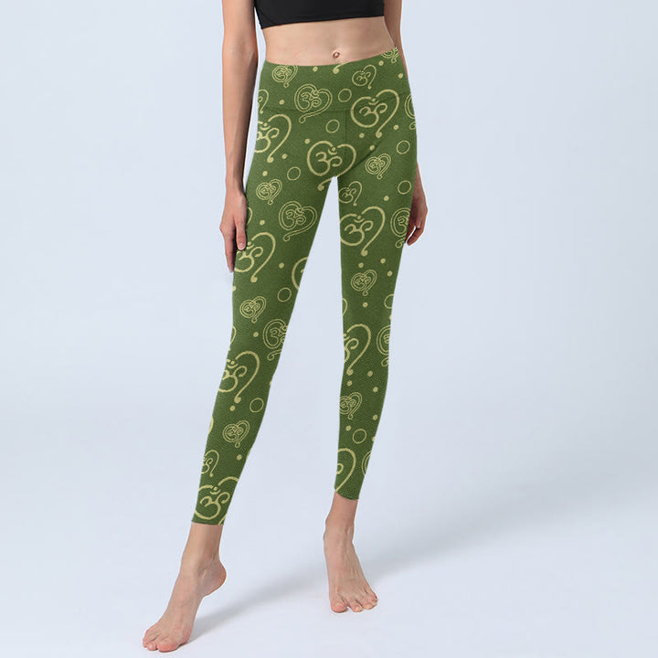 Leggings de yoga para mujer con estampado de símbolo OM y Buddha Stones - image 5