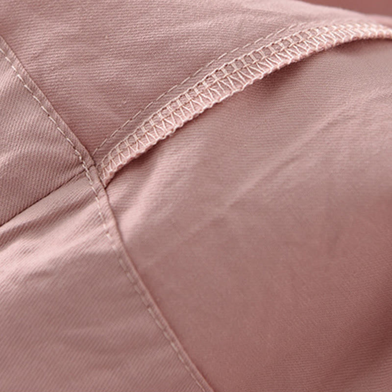 Pantalones capri casuales de algodón liso con cintura alta y pernera ancha para mujer con bolsillos de Buddha Stones - image 18