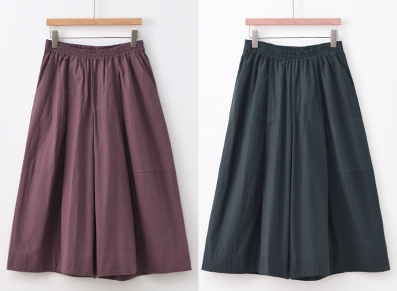 Pantalones capri casuales de algodón liso con cintura alta y pernera ancha para mujer con bolsillos de Buddha Stones - image 22
