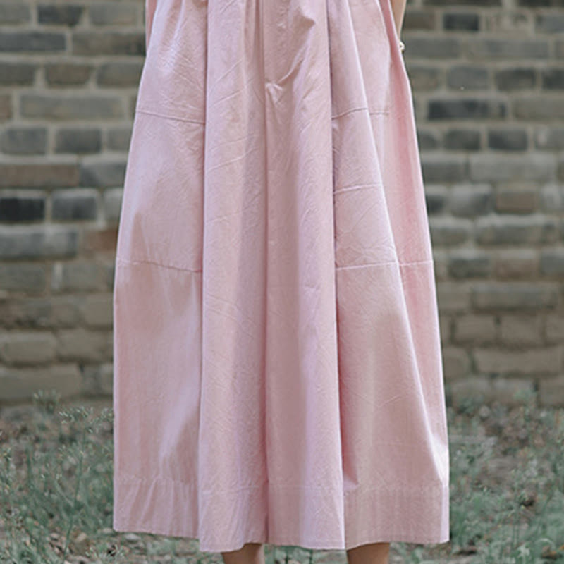 Pantalones capri casuales de algodón liso con cintura alta y pernera ancha para mujer con bolsillos de Buddha Stones - image 15