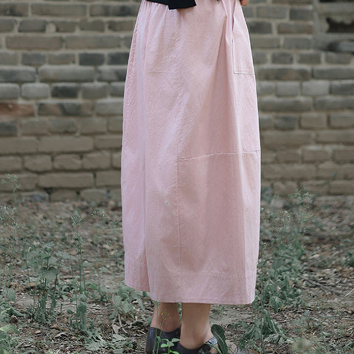 Pantalones capri casuales de algodón liso con cintura alta y pernera ancha para mujer con bolsillos de Buddha Stones - image 15