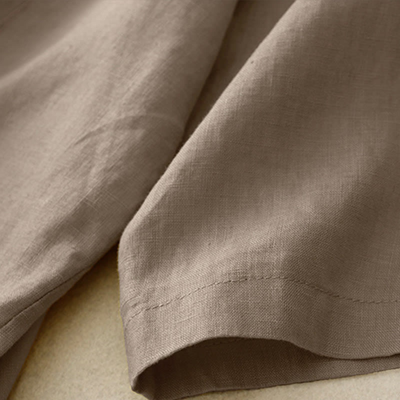 Chaqueta de traje pequeña de algodón con botones y bolsillos para mujer de Buddha Stones, manga tres cuartos - image 2