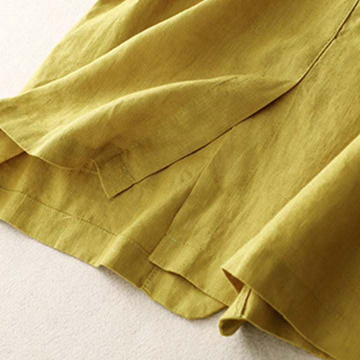 Chaqueta de traje pequeña de algodón con botones y bolsillos para mujer de Buddha Stones, manga tres cuartos - image 6