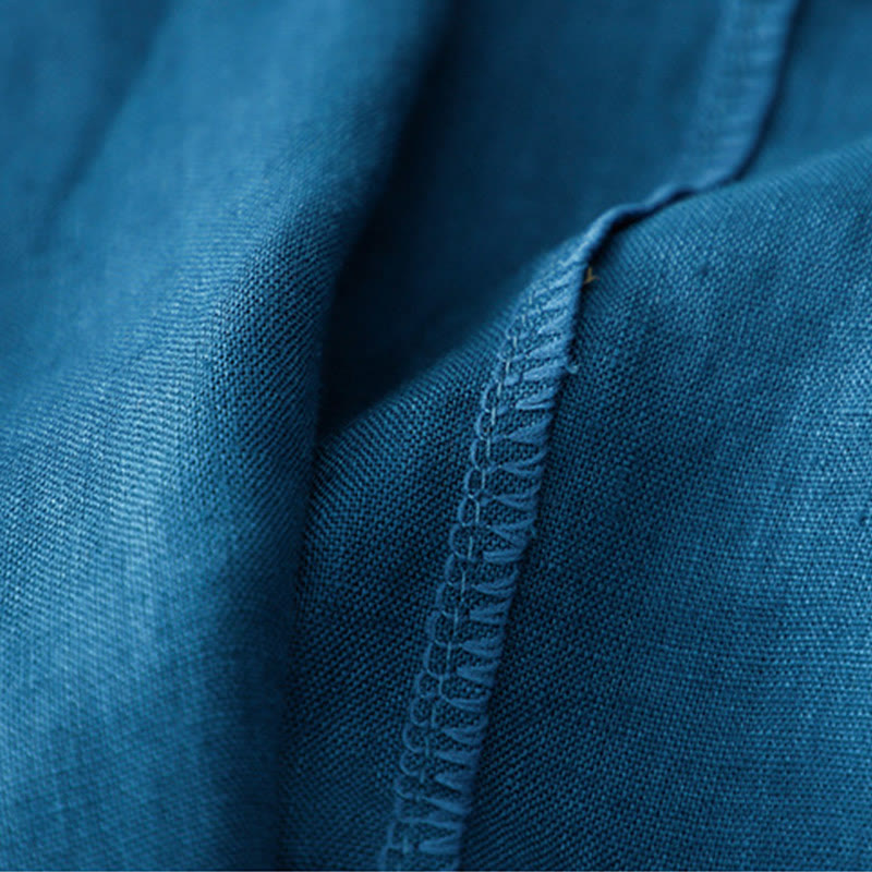 Chaqueta de traje pequeña de algodón con botones y bolsillos para mujer de Buddha Stones, manga tres cuartos - image 18