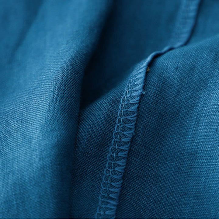 Chaqueta de traje pequeña de algodón con botones y bolsillos para mujer de Buddha Stones, manga tres cuartos - image 18