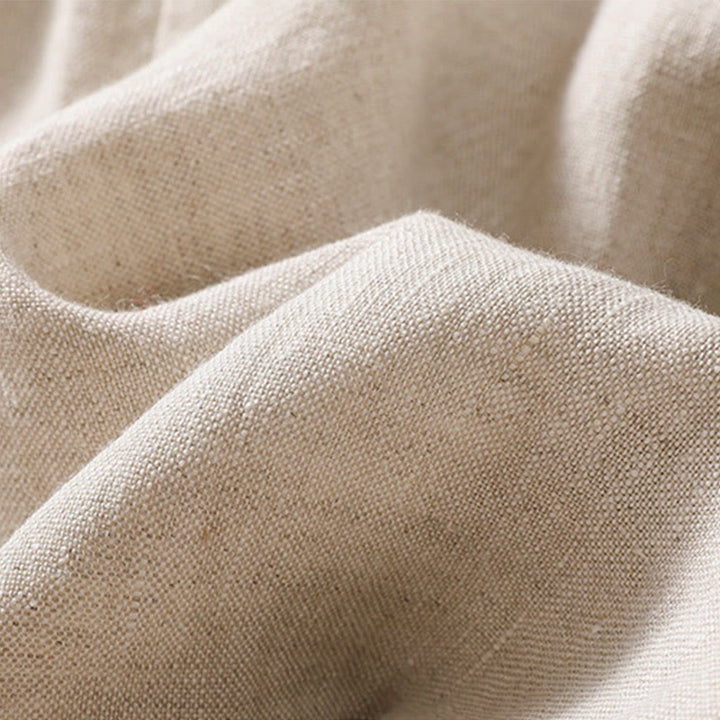 Chaqueta de algodón y lino con cuello alto y manga larga para mujer de Buddha Stones con bolsillos - image 5